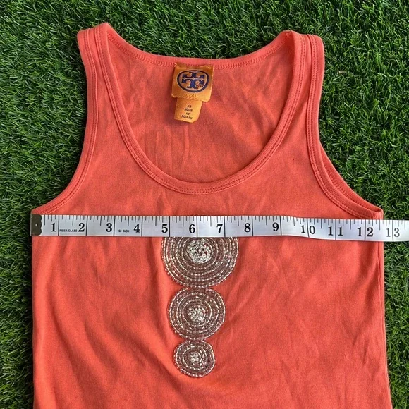 TORY BURCH Beaded Tank Top size xsmall - Picture 3 of 9